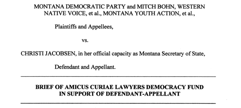 LDF Files Brief in Support of Montana Election Integrity Law